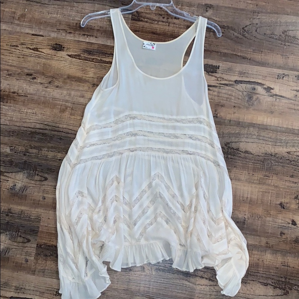 Free people cream slip dress xs
